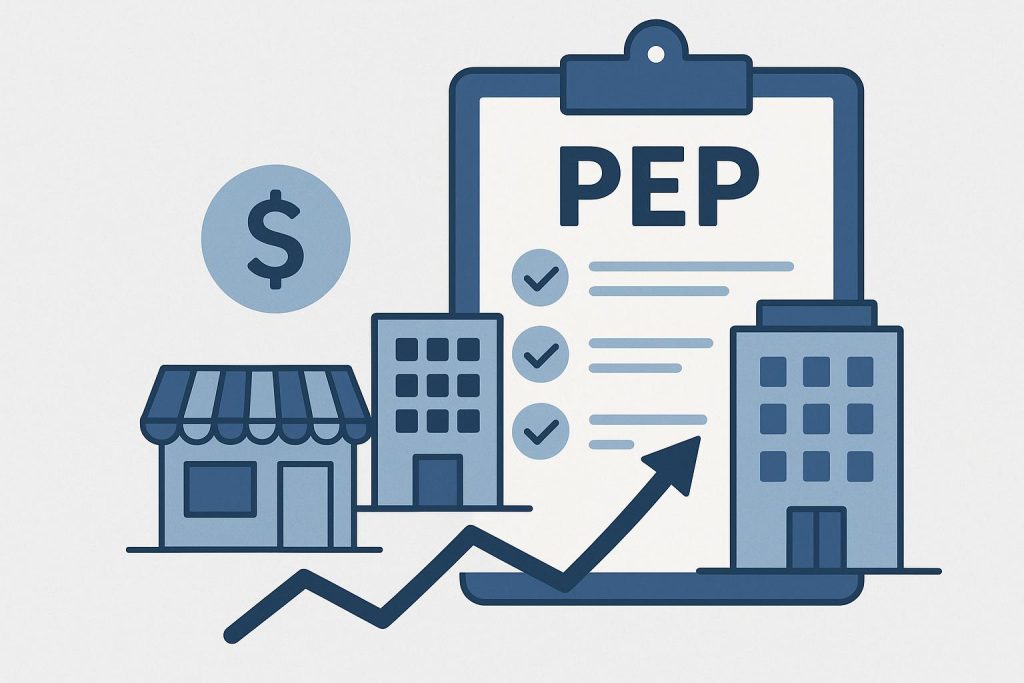 Pooled employer plan concept for small and mid-sized businesses with financial charts and documents