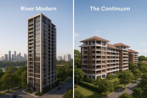 River Modern vs The Continuum condominiums, highlighting investment and lifestyle benefits