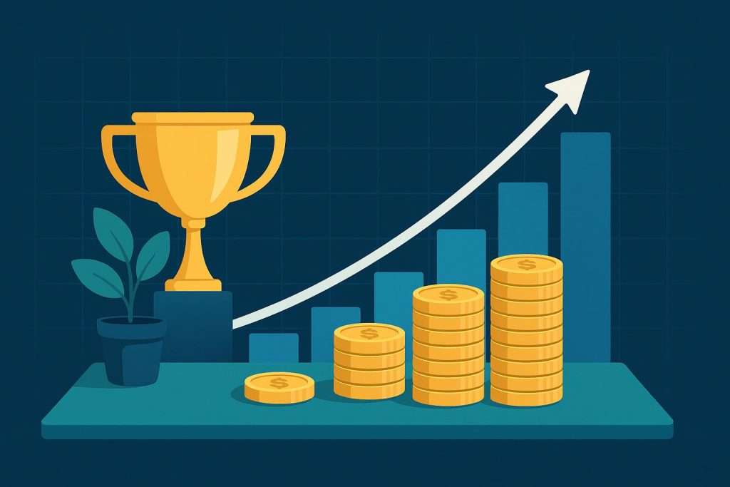 Stock market growth chart illustrating smart investment strategies and financial success