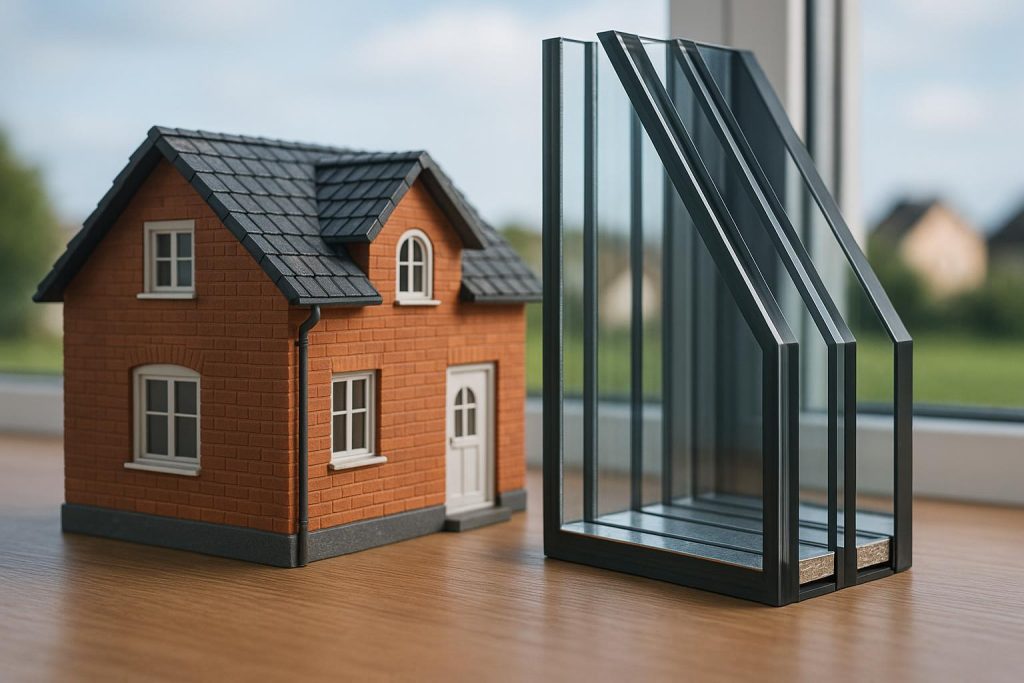 Triple glazed windows illustrating improved thermal efficiency for UK homes and low U-values