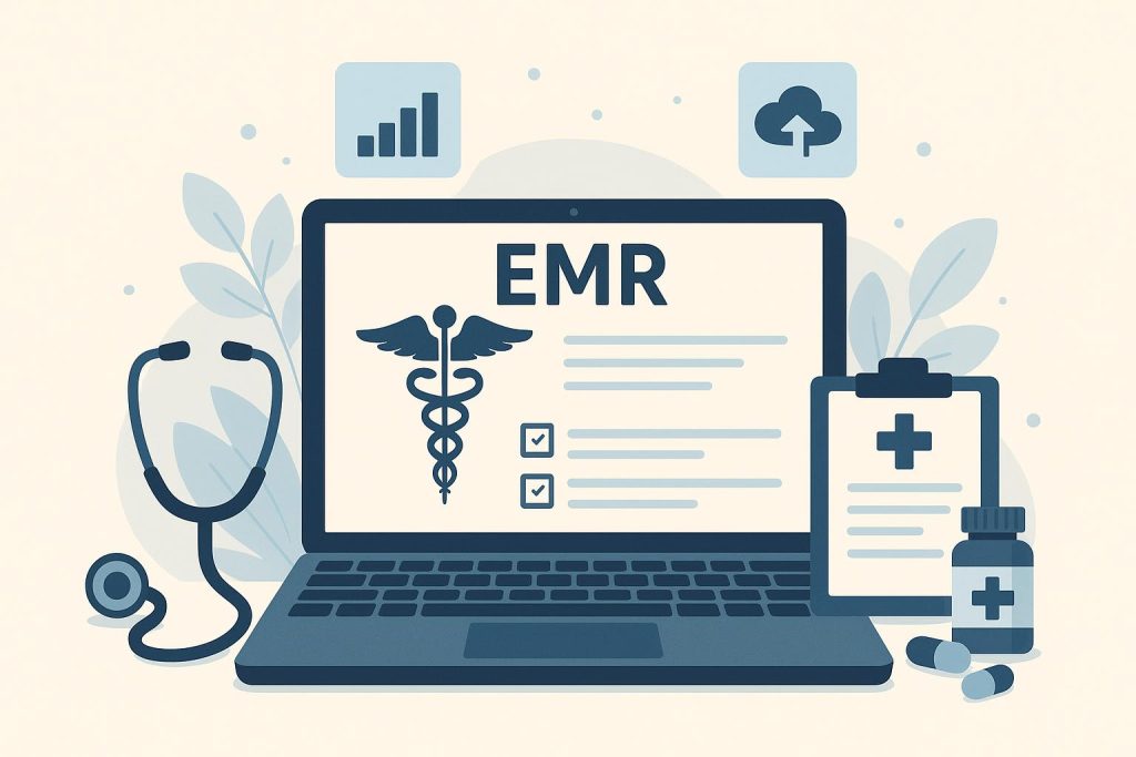 Electronic medical records dashboard illustrating key features for effective EMR software selection