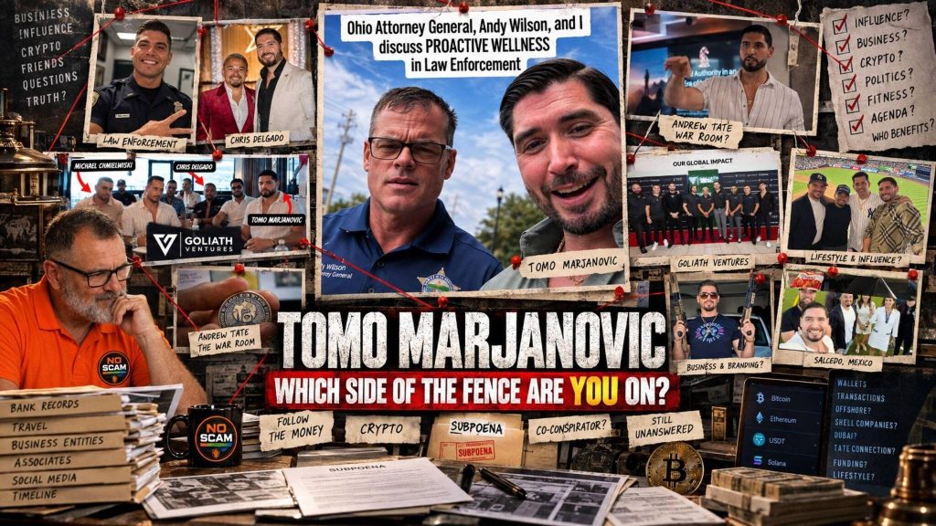 Image 1 of Tomo Marjanovic has built a public profile around entrepreneurship, personal development, wellness, law enforcement experience and connections to influential figures in online business circles.